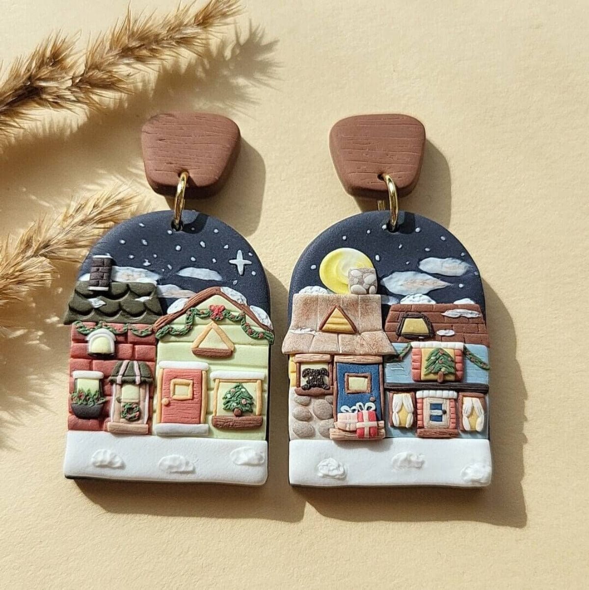 Christmas winter earrings | Unique holiday gift for women