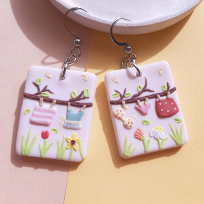 Cute polymer clay summer floral earrings