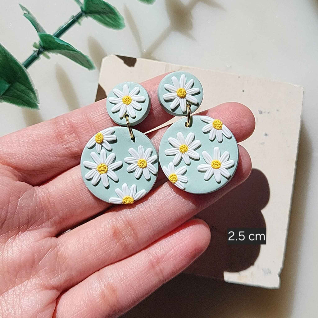 White flower earrings handmade