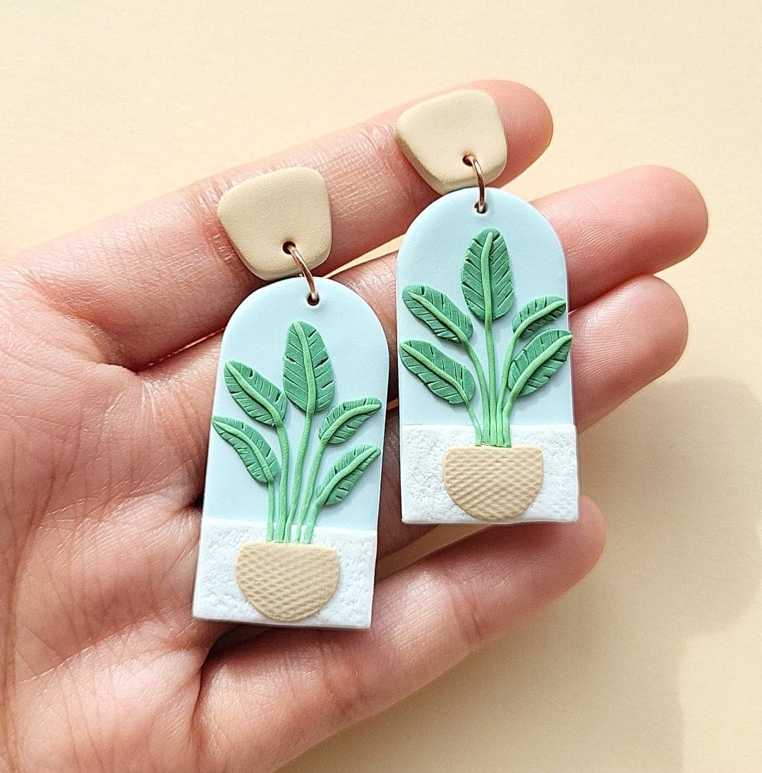 Dangle plant earrings