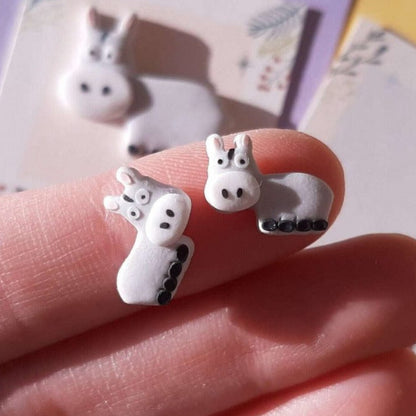 Tiny donkey stud earrings