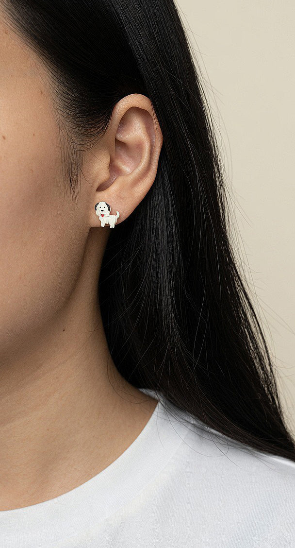 Pendientes de botón Doodle Dog