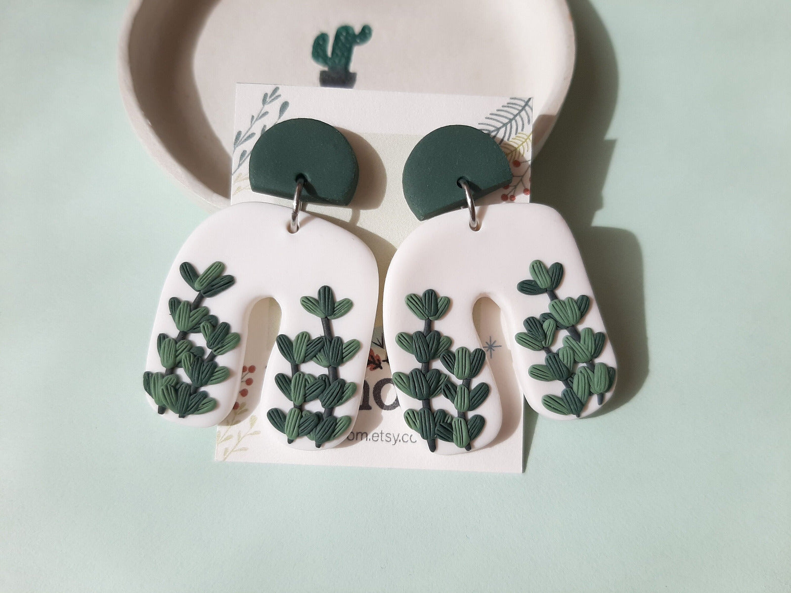Flower polymer clay earrings - bridesmaid earrings