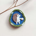 Handmade cute hedgehog brooch, cottagecore polymer clay animal jewelry gift – Rankų darbo sagė su ežiuku