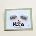 Cute tiny hippo stud earrings