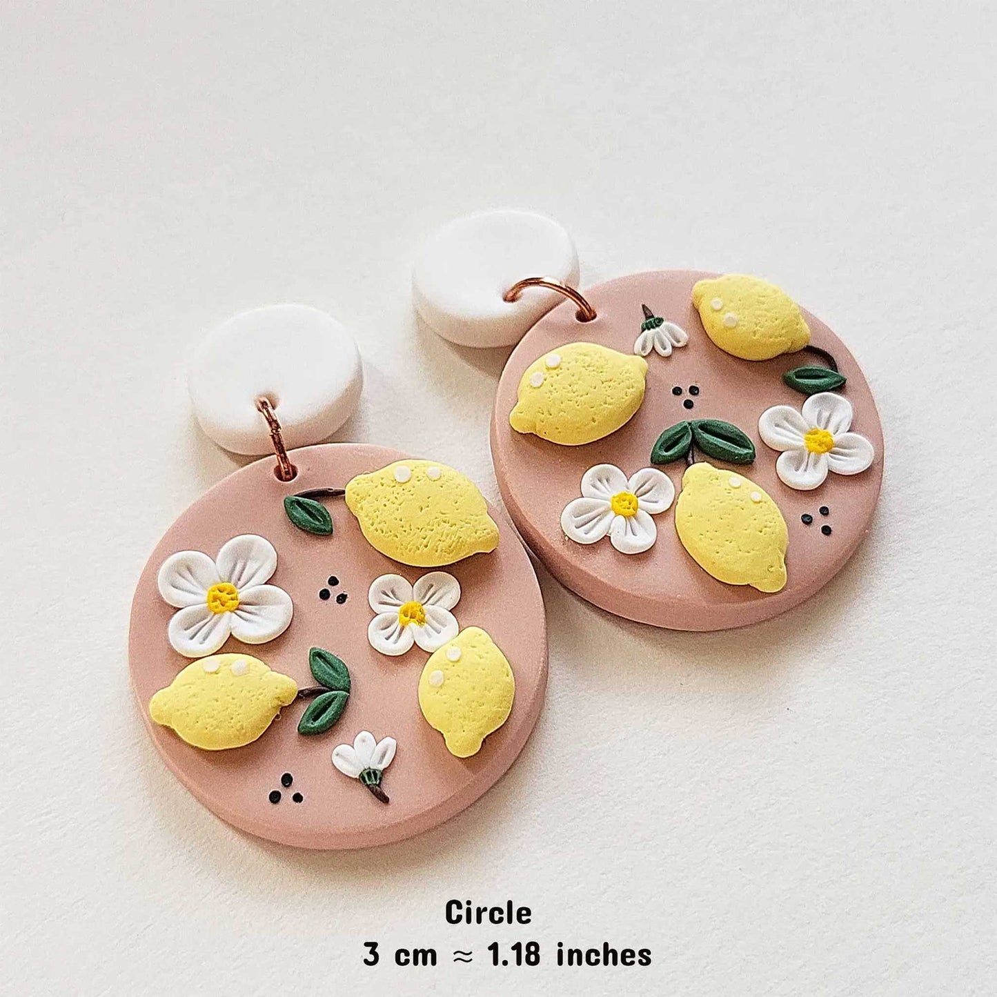 Lemon clay earrings