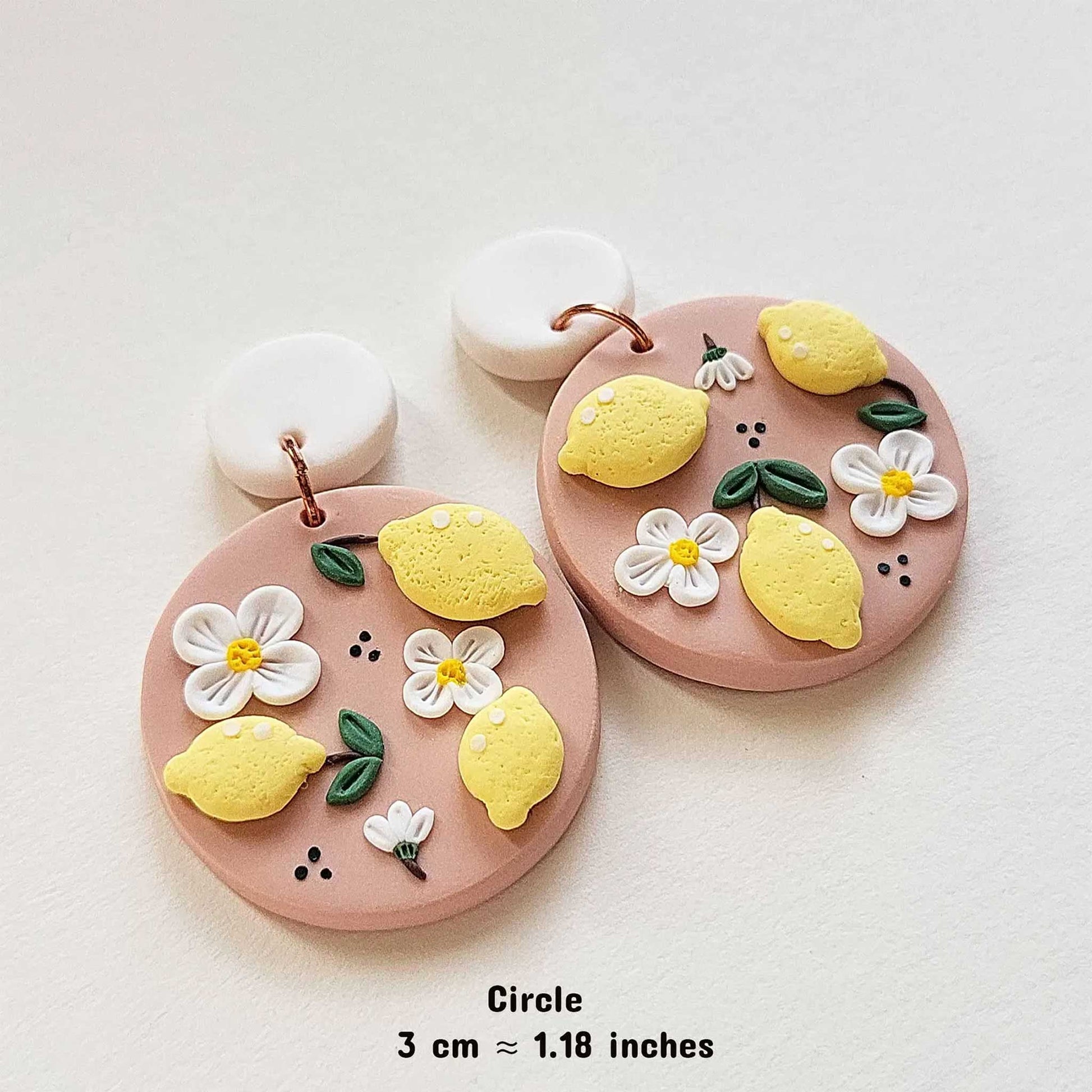 Lemon clay earrings