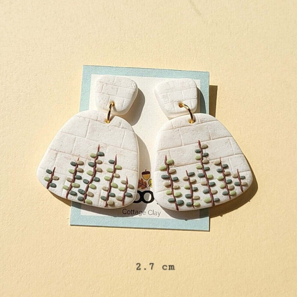 cute polymer clay plant earrings