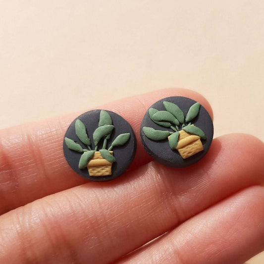 Cute plant stud earrings