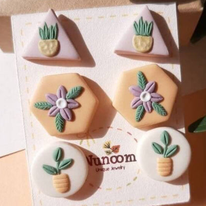cute plant stud earrings