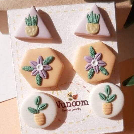 cute plant stud earrings
