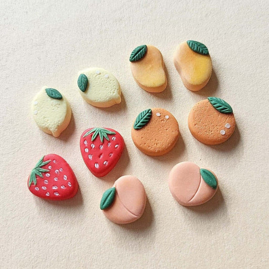 Polymer clay fruit stud earrings