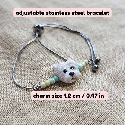 Handmade cute Westie dog bracelet -Miela Vestuko šuns apyrankė