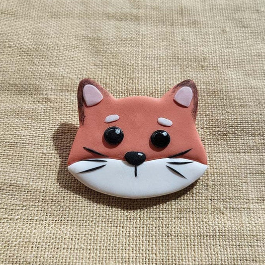 Cute red fox pin handmade gift - Rankų darbo sagė „Lapė“ 