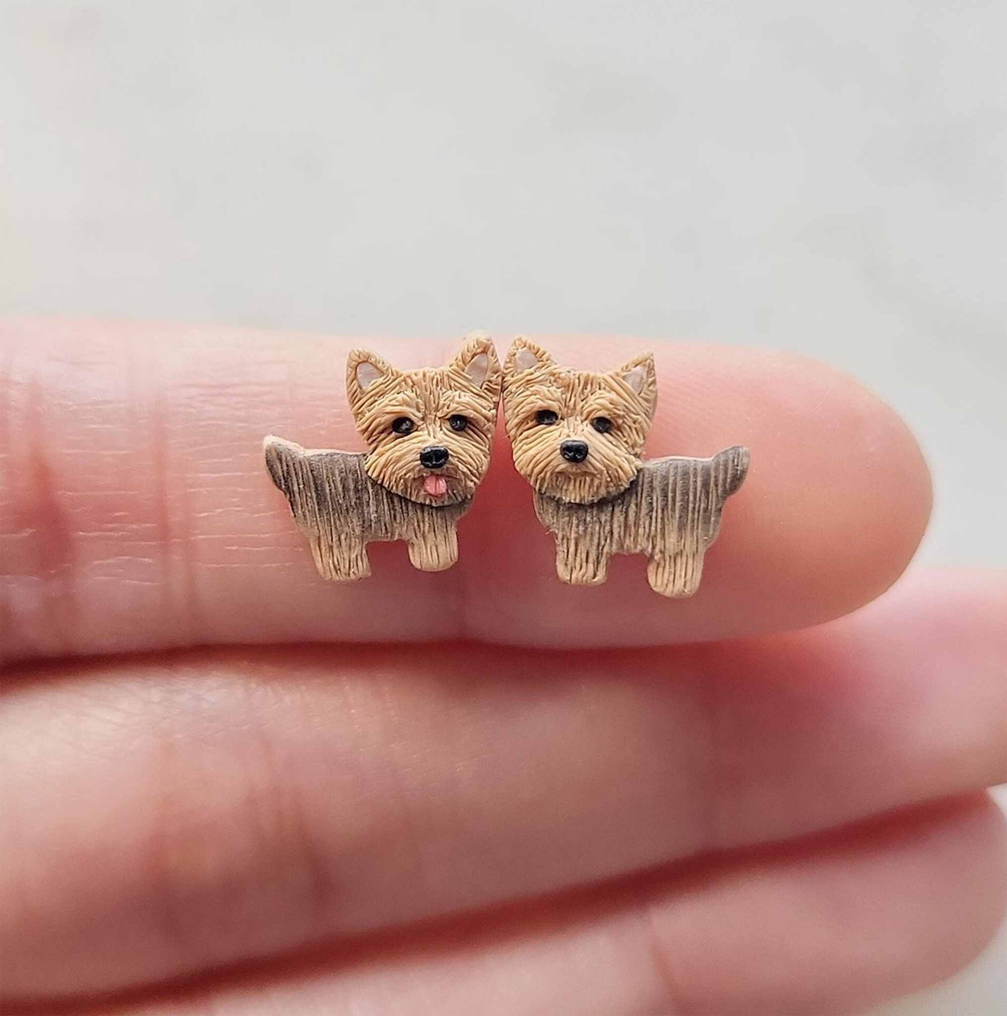 Cute Yorkie earrings. Yorkie gifts for girls and women. 