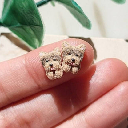Cute tiny Yorkie stud earrings