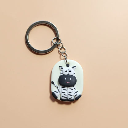 Handmade cute zebra keychain