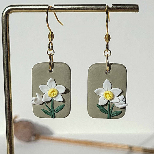 Daffodil earrings handmade