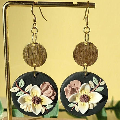 Dangle drop boho flower earrings