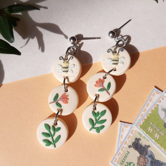 Small dangle flower earrings
