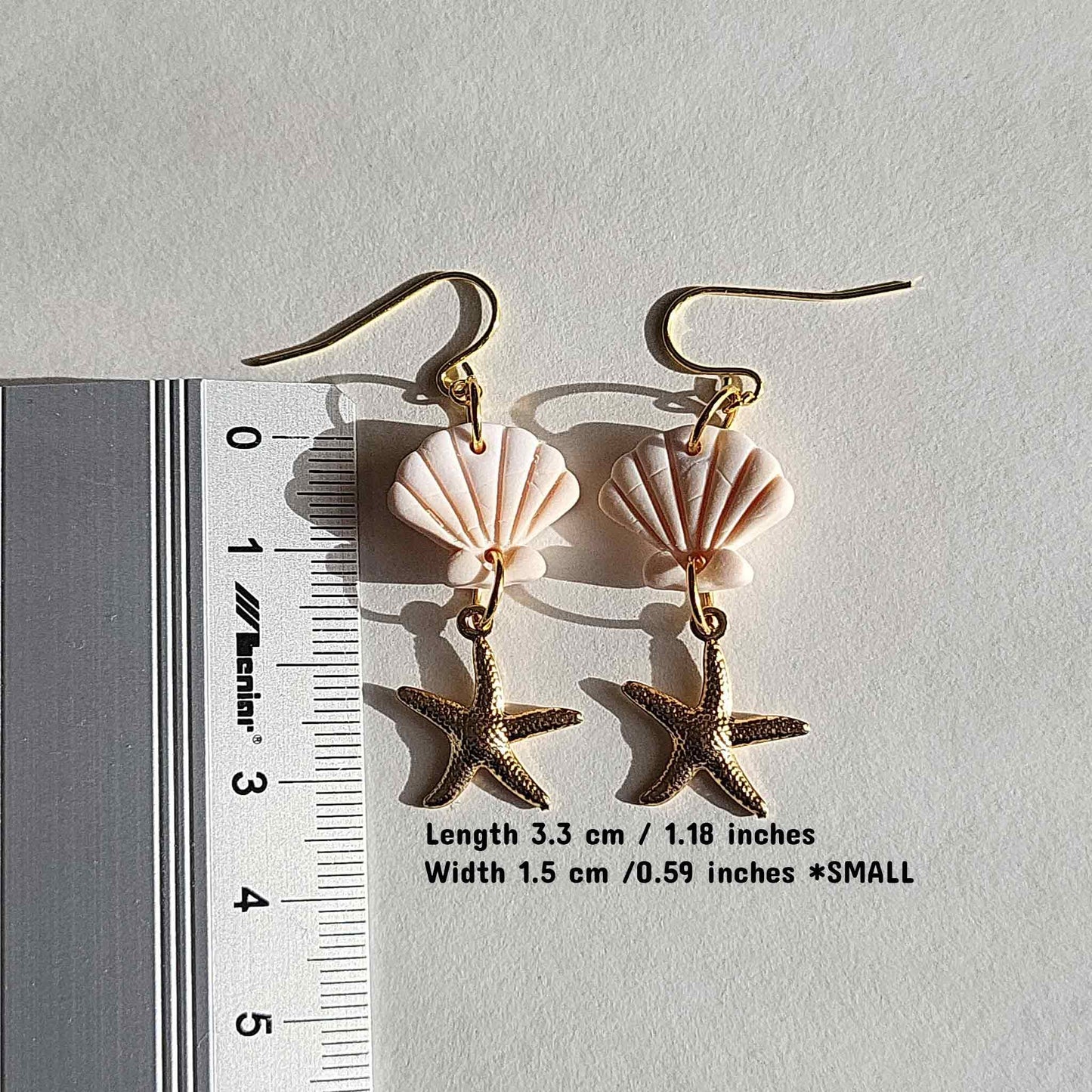 Cute shell earrings dangle starfish