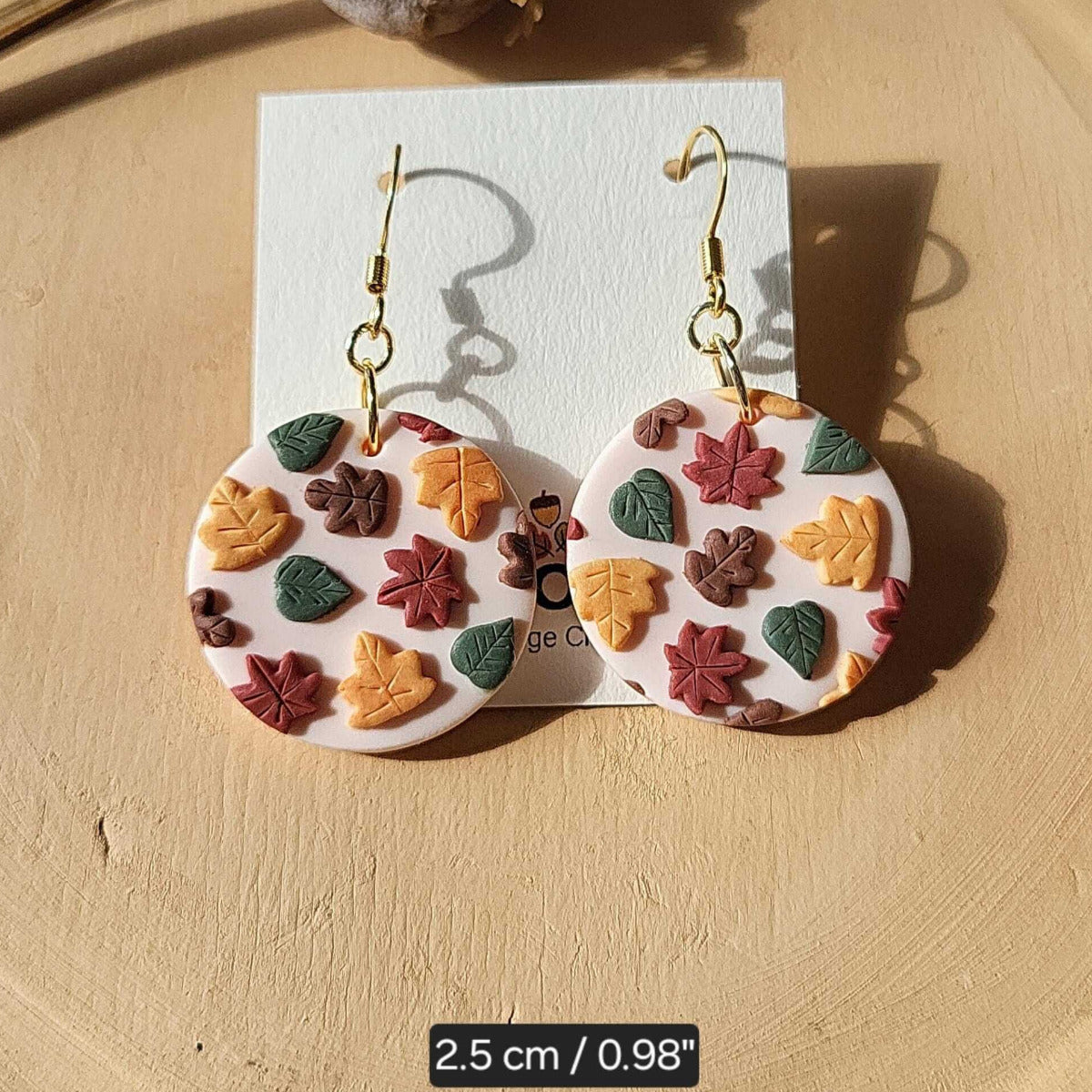 Fall leaf polymer clay earrings