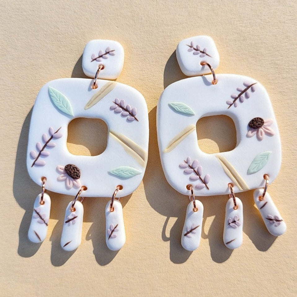Boho flower earrings