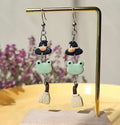 Dangle Halloween frog witch earrings