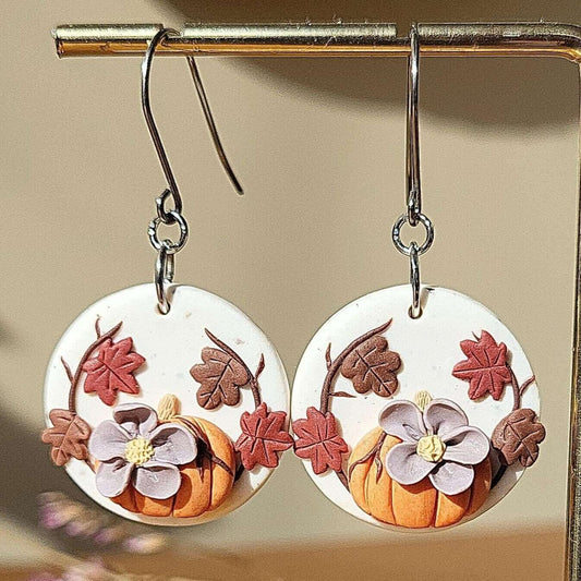 Dangle pumpkin earrings