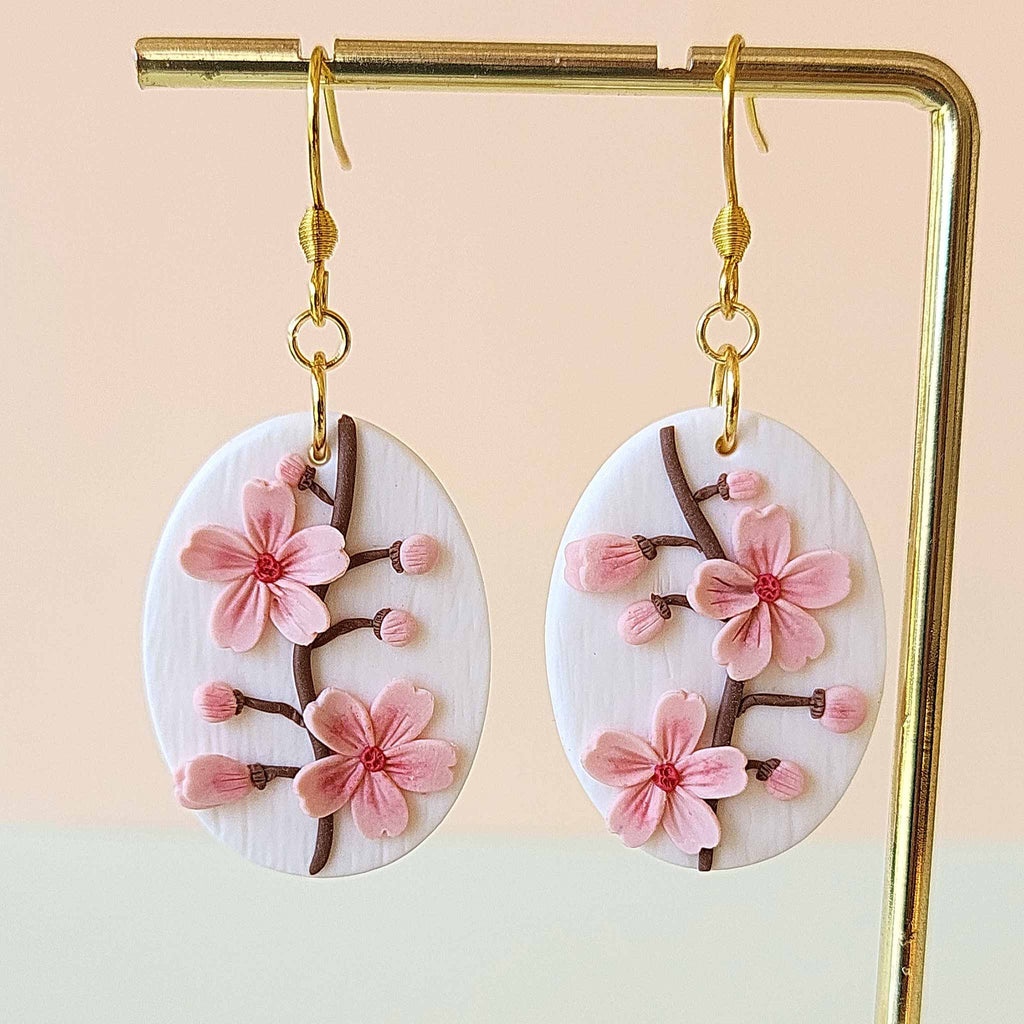Dangle Sakura flower earrings handmade