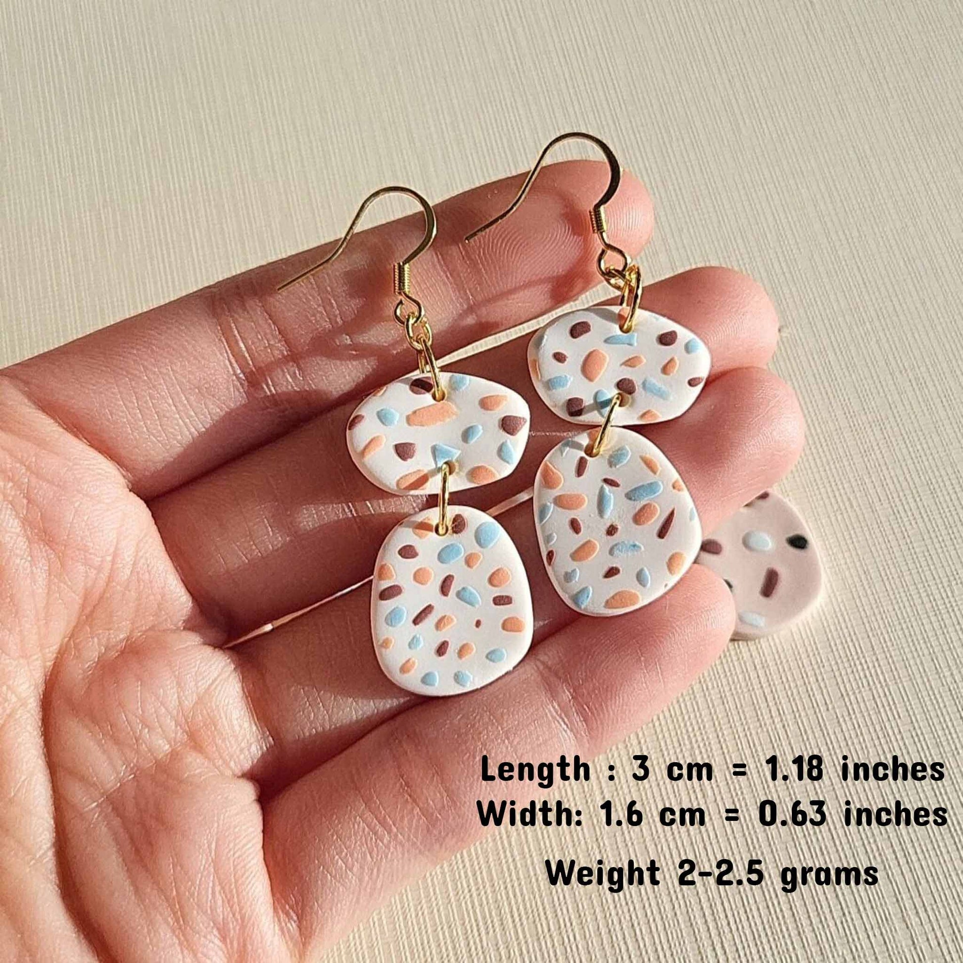 Handmade terrazzo earrings clay