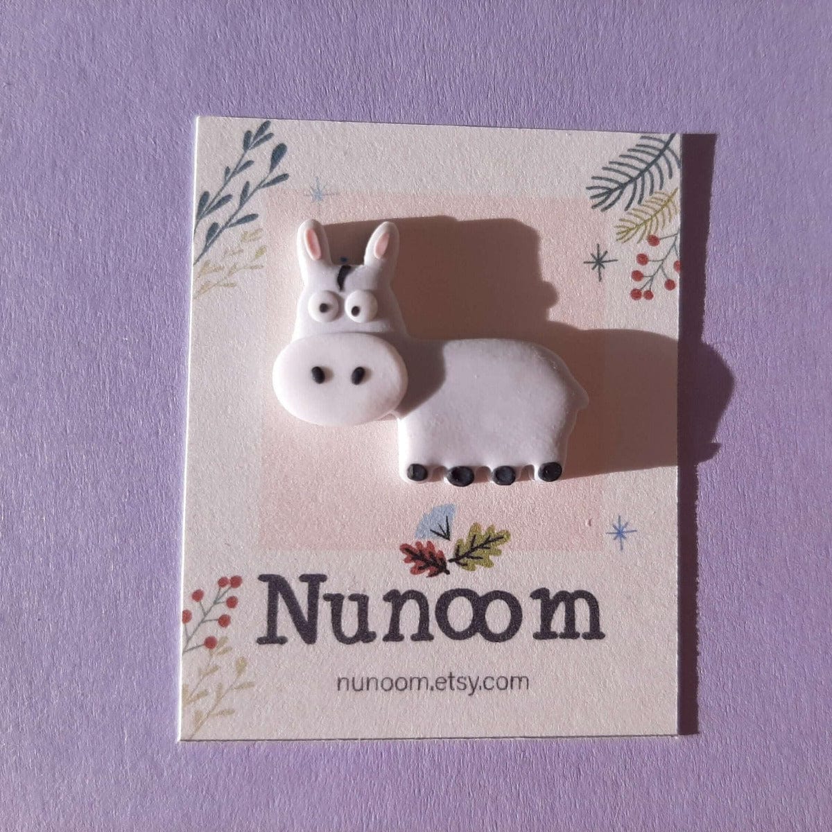 Handmade donkey brooch 