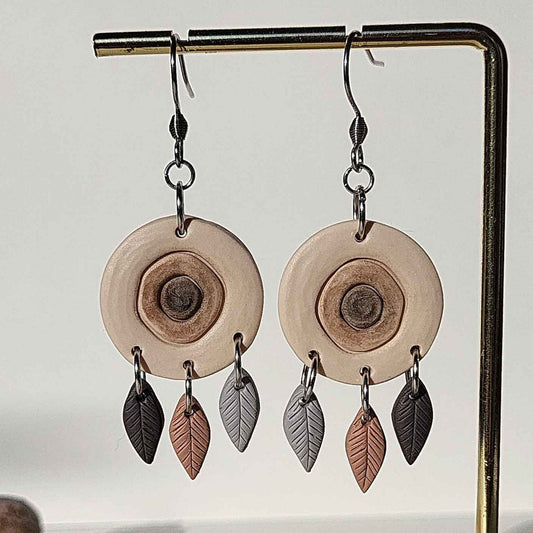 Handmade dream catcher polymer clay earrings