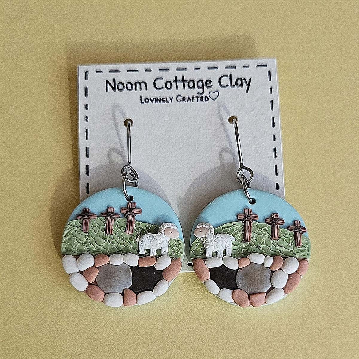 Easter Resurrection earrings – handmade jewelry inspired by faith, Christian earrings - Rankų darbo auskarai su Velykų Prisikėlimu