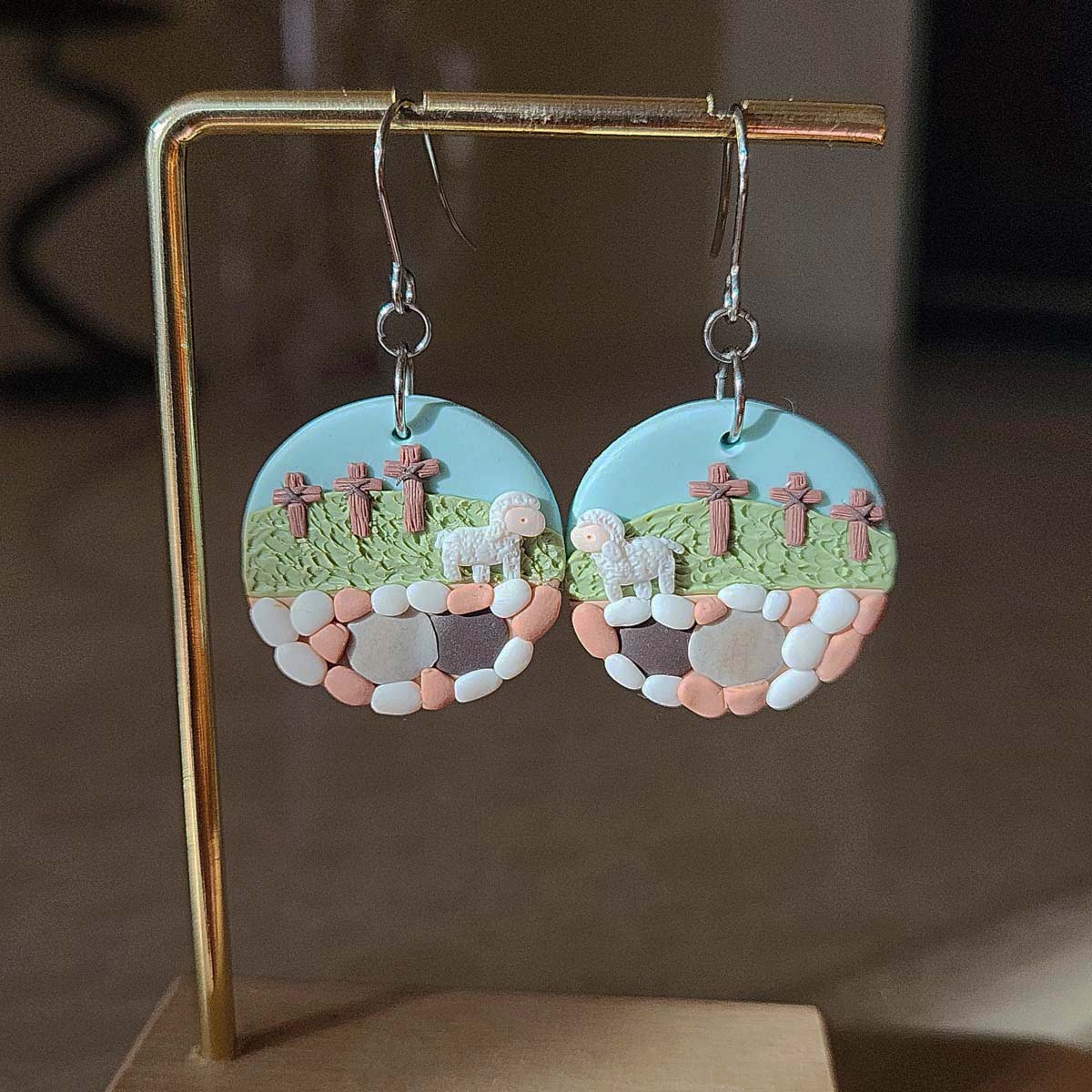 Easter Resurrection earrings – handmade jewelry inspired by faith, Christian earrings - Rankų darbo auskarai su Velykų Prisikėlimu