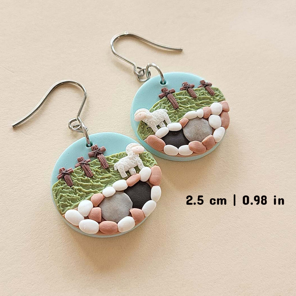 Easter Resurrection earrings – handmade jewelry inspired by faith, Christian earrings - Rankų darbo auskarai su Velykų Prisikėlimu