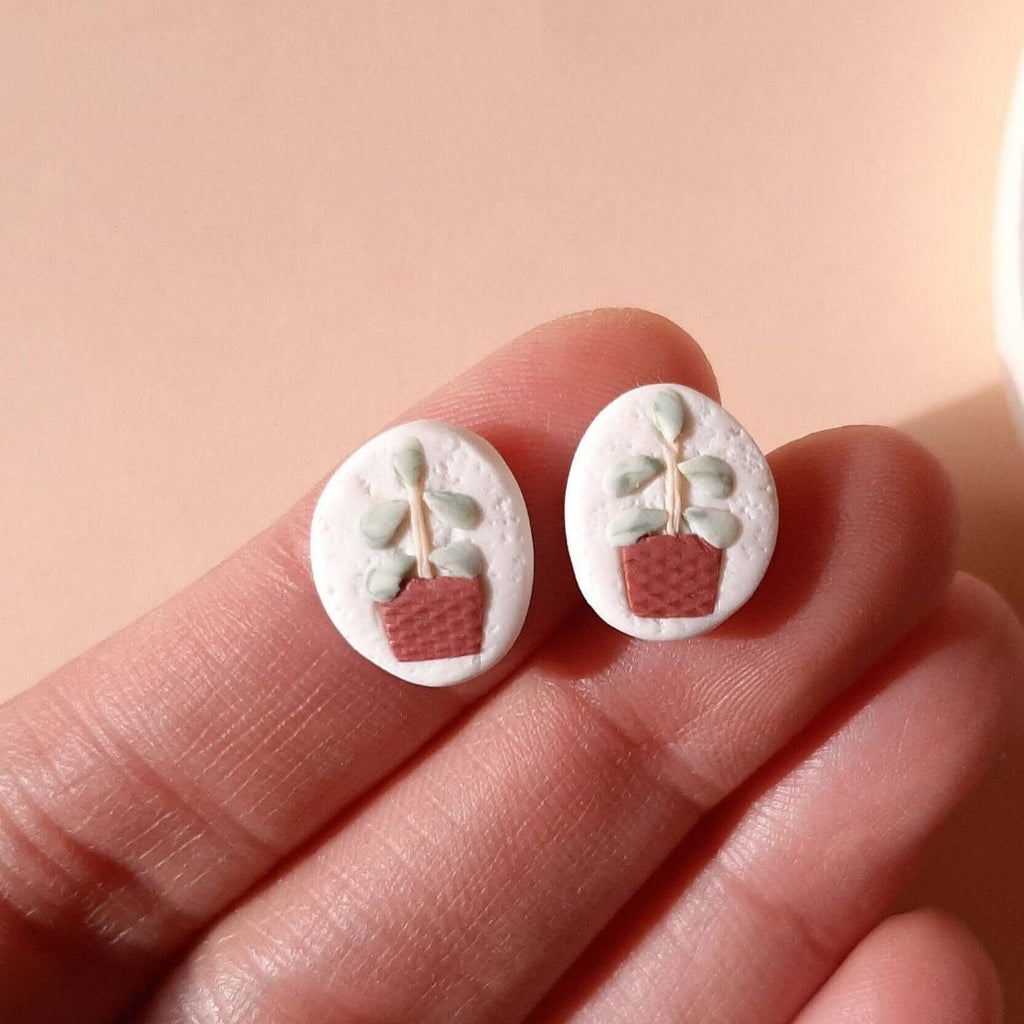 Elephant jade stud earrings