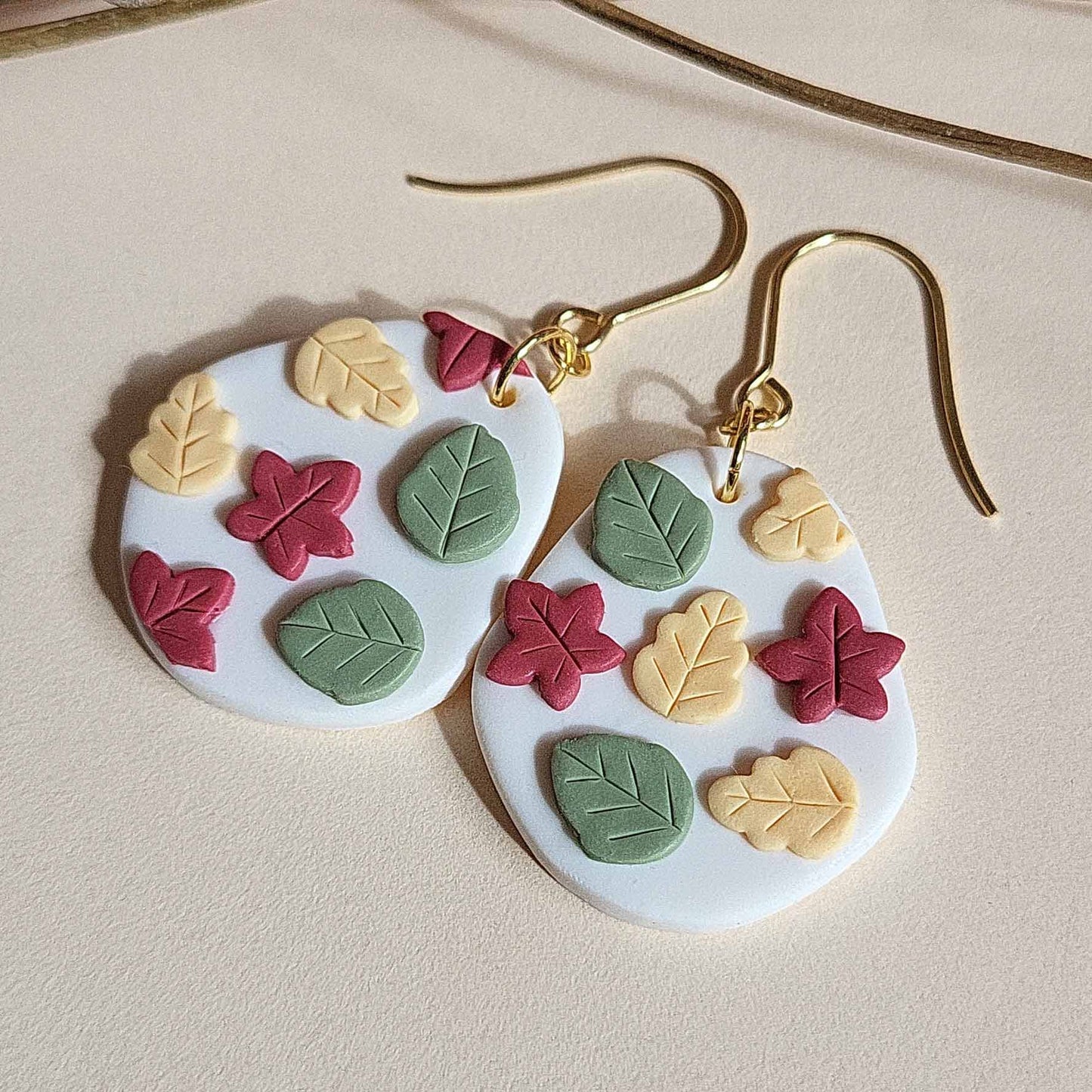 Handmade Autumn leaf earrings