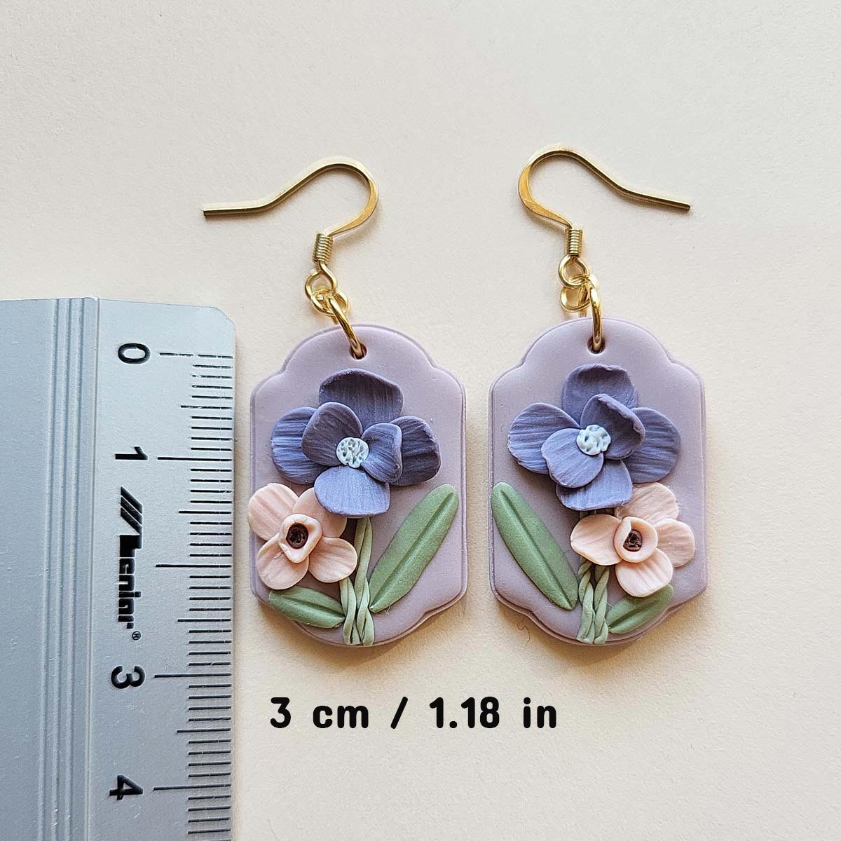 Cute handmade flower polymer clay earrings for women