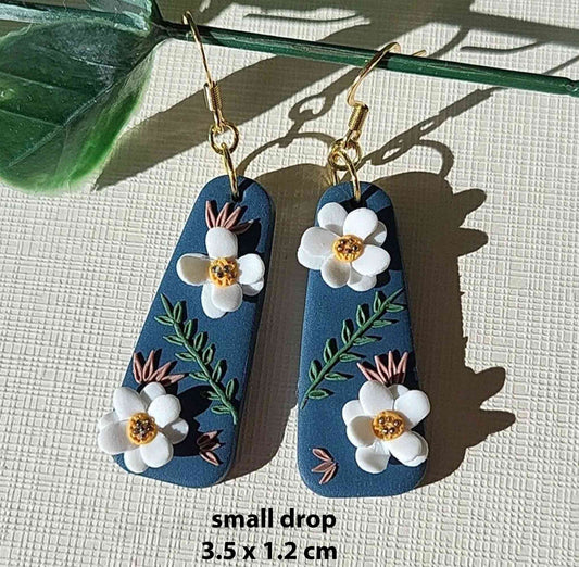 Flower clay earrings handmade