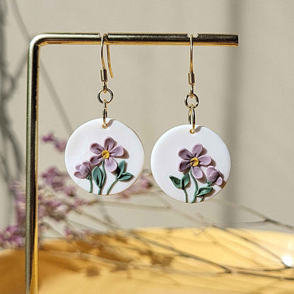 Small flower clay earrings