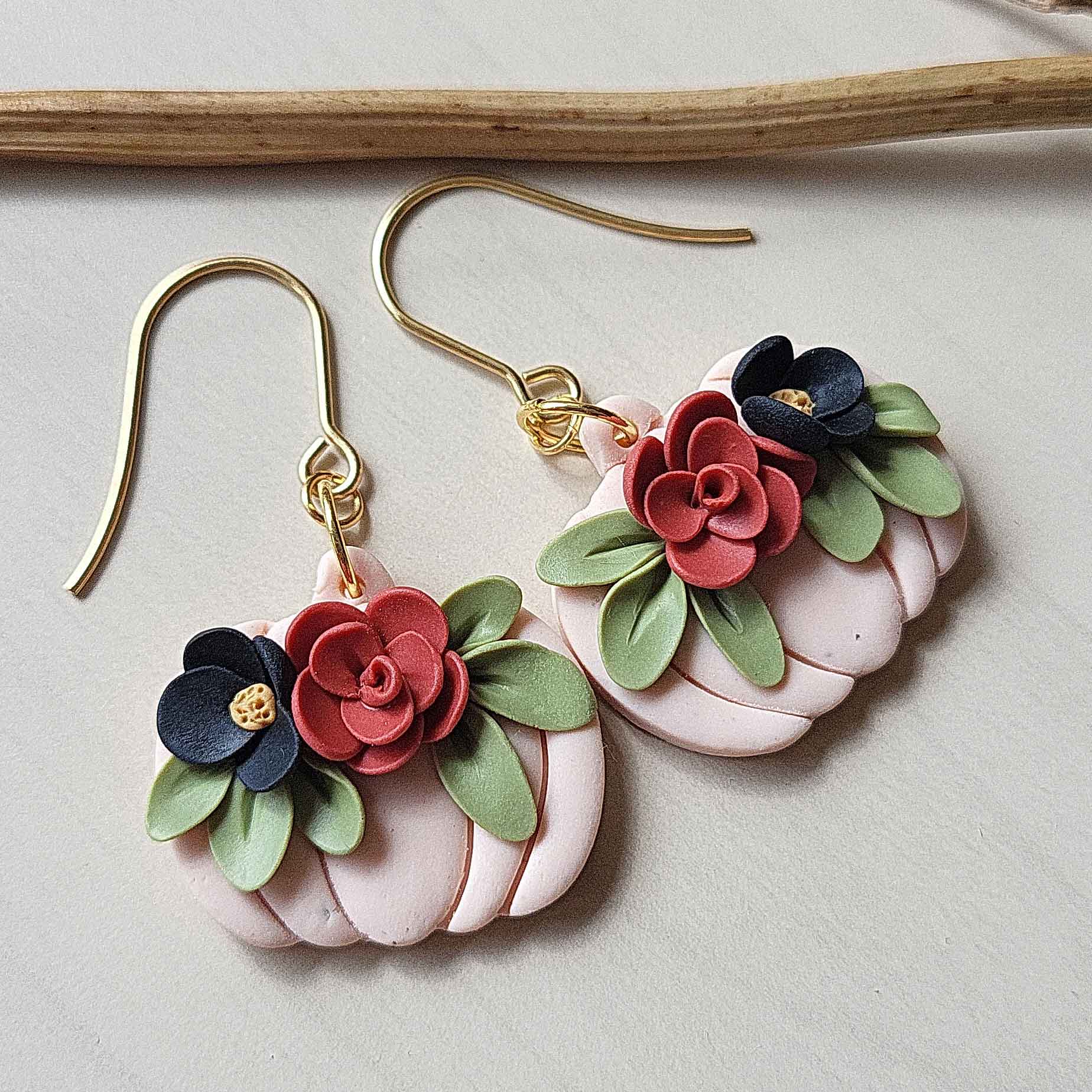 beautiful autumn floral earrings
