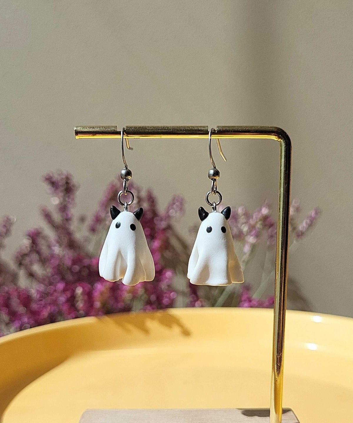 Cute Halloween devil horn ghost earrings