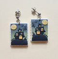 Halloween haunted house earrings 