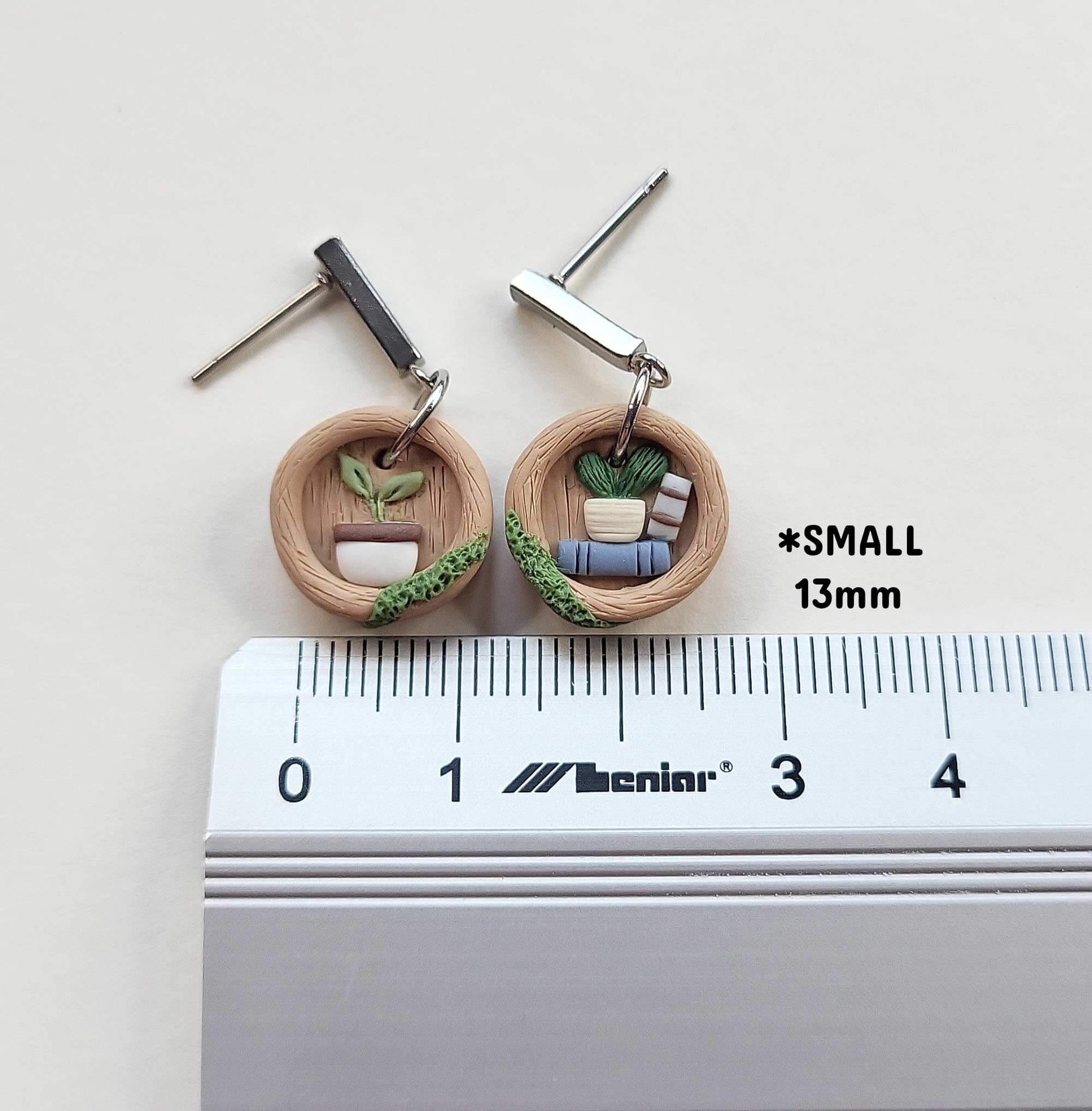 Clay plant earrings