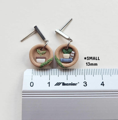 Clay plant earrings