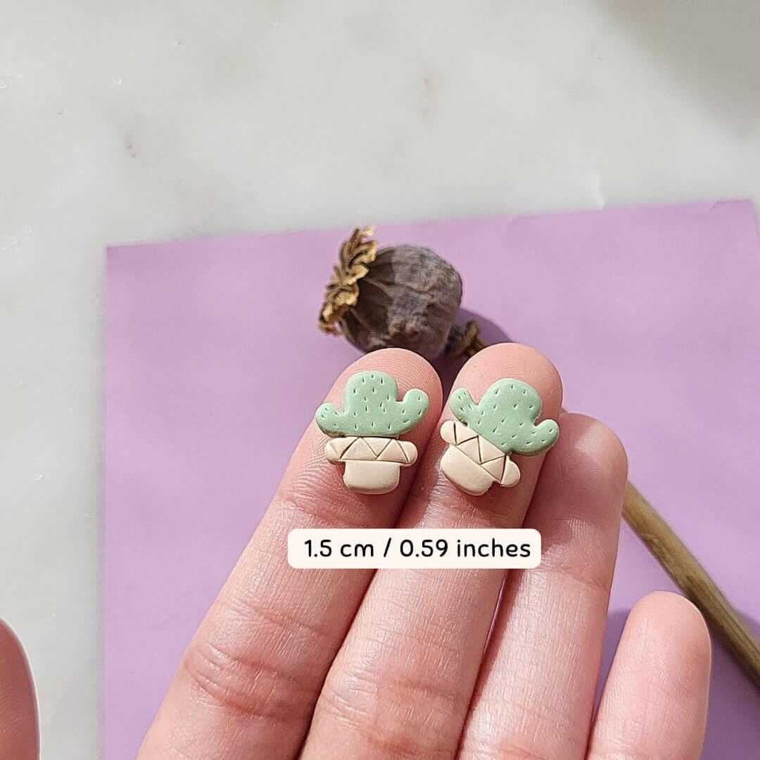 Cute cactus stud earrings
