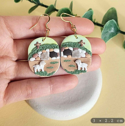 The resurrection earrings, unique handmade gift for Christian women -  Rankų darbo auskarai su Velykų Prisikėlimu