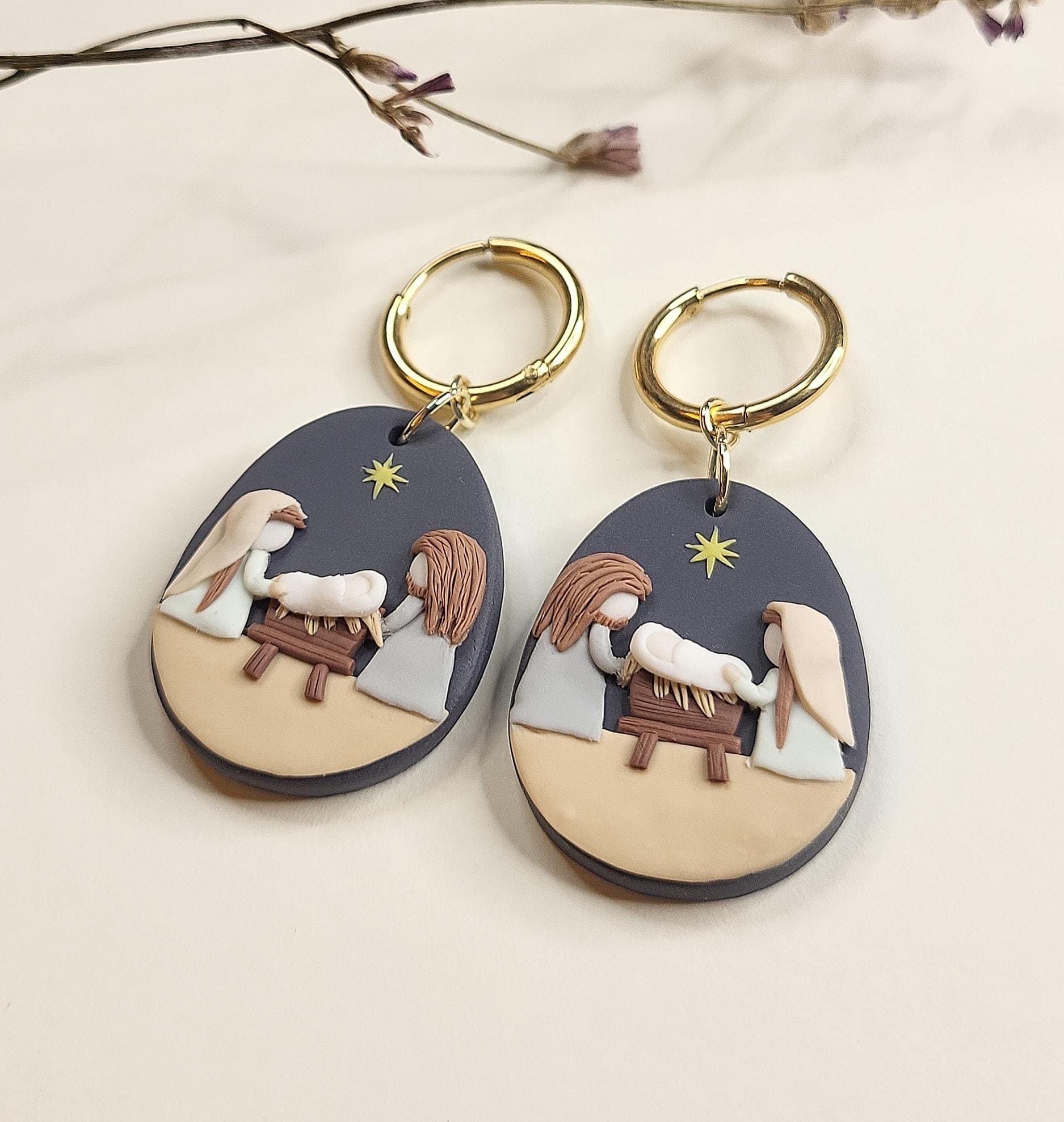 Christian earrings | handmade Christmas jewelry