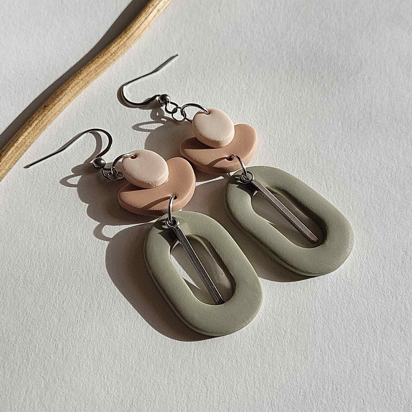Modern minimalist clay earrings